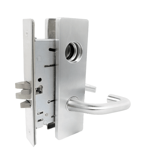 Falcon MA411L SN 626 Asylum Mortise Lock, Less conventional cylinder, Satin Chrome Finish