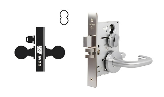 Falcon MA521B SG Entry/Office Mortise Lock, Accepts Small Format IC Core