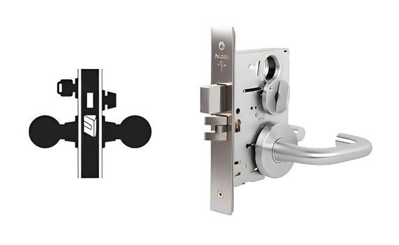 Falcon MA571L SG Dormitory or Exit Mortise Lock, Less conventional cylinder