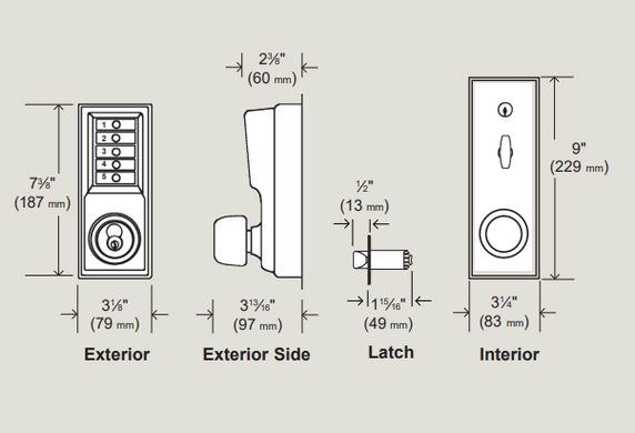 Kaba Simplex 1011 Mechanical Pushbutton Knob Lock, Combination Entry Only