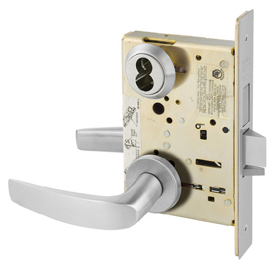 Sargent 60-8240 LNB 26D Classroom Security Intruder Deadbolt Mortise Lock, Accepts Large Format IC Core (LFIC), Satin Chrome Finish