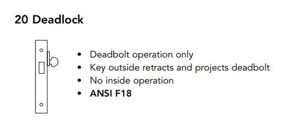 Sargent LC-8220 26D Deadlock Mortise Deadbolt Only, Conventional Less Cylinder, Satin Chrome Finish