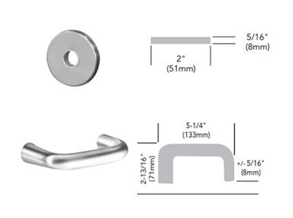 Sargent 70-8205 LNJ Office or Entry Mortise Lock, Accepts Small Format IC Core (SFIC)