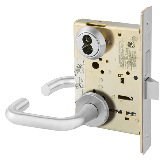 Sargent 60-8225 LNJ 26D Dormitory or Exit Mortise Lock, Accepts Large Format IC Core (LFIC), Satin Chrome Finish