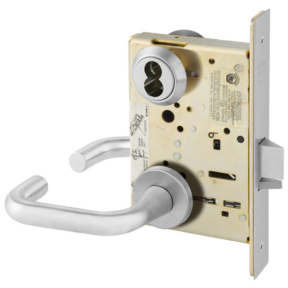 Sargent 60-8290 LNJ 26D Classroom Security Holdback Mortise Lock, Accepts Large Format IC Core (LFIC), Satin Chrome Finish