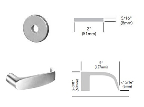 Sargent 60-8245 LNL 26D Dormitory or Exit Mortise Lock, Accepts Large Format IC Core (LFIC), Satin Chrome Finish