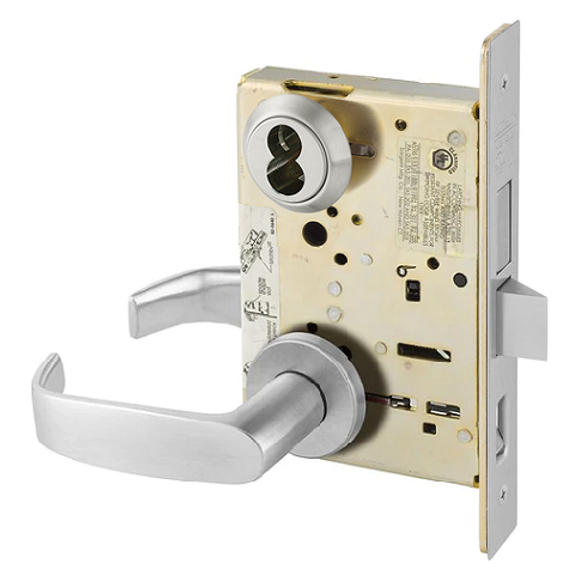 Sargent 60-8245 LNL 26D Dormitory or Exit Mortise Lock, Accepts Large Format IC Core (LFIC), Satin Chrome Finish