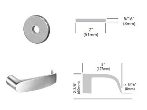 Sargent 70-8217 LNL Asylum or Institutional Mortise Lock, Accepts Small Format IC Core (SFIC)