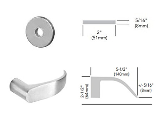 Sargent 60-8245 LNP 26D Dormitory or Exit Mortise Lock, Accepts Large Format IC Core (LFIC), Satin Chrome Finish