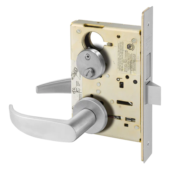 Sargent 8266 LNP 26D Privacy Bath/Bedroom Mortise Lock, Satin Chrome Finish