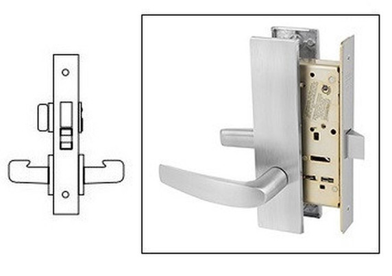 Sargent 8266 LW1B 26D Privacy Bath/Bedroom Mortise Lock, Satin Chrome Finish
