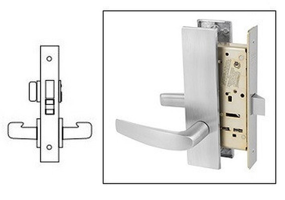 Sargent 8268 LW1B 26D Privacy Bath/Bedroom Mortise Lock, Satin Chrome Finish