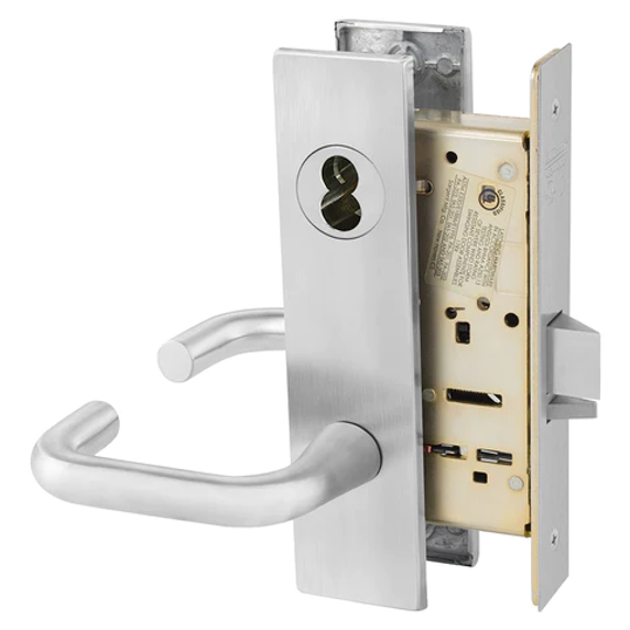 Sargent 70-8204 LW1J 26D Storeroom or Closet Mortise Lock, Accepts Small Format IC Core (SFIC), Satin Chrome Finish