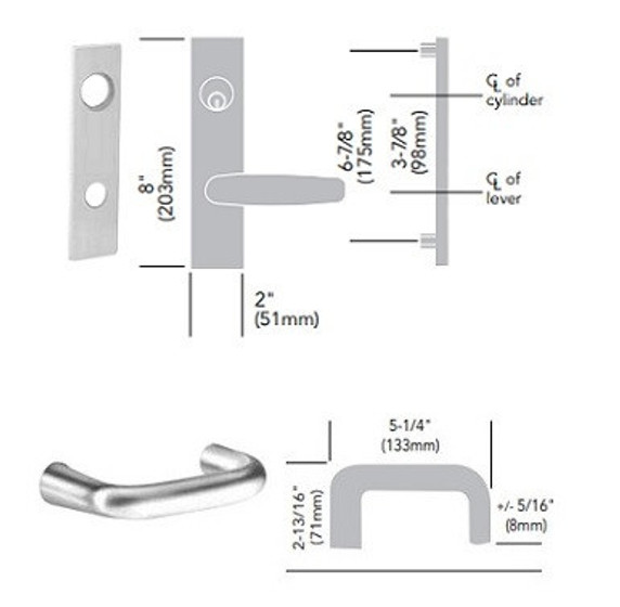 Sargent 60-8227 LW1J 26D Closet or Storeroom Mortise Lock, Accepts Large Format IC Core (LFIC), Satin Chrome Finish