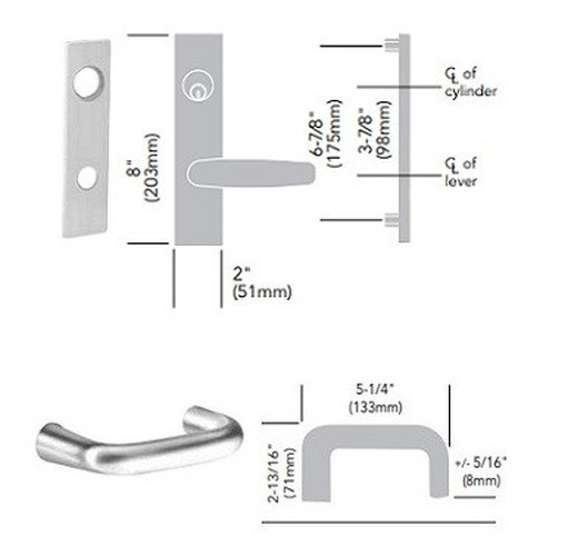 Sargent 8238 LW1J 26D Classroom Security Intruder Mortise Lock, Satin Chrome Finish