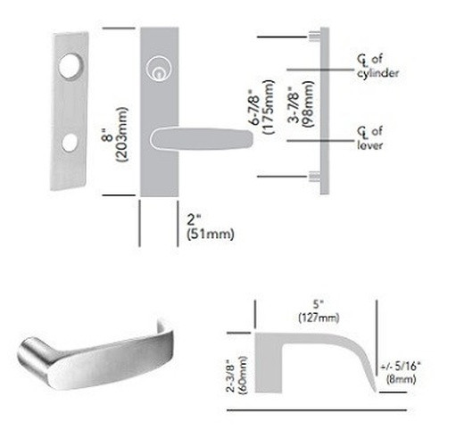 Sargent 60-8204 LW1L Storeroom or Closet Mortise Lock, Accepts Large Format IC Core (LFIC)
