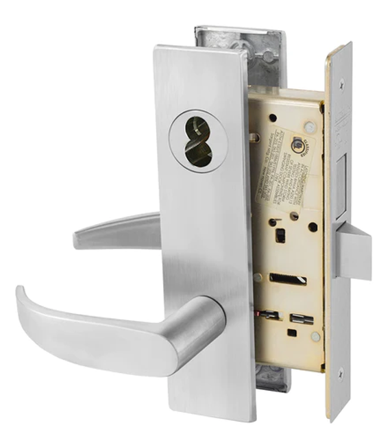 Sargent 60-8227 LW1P 26D Closet or Storeroom Mortise Lock, Accepts Large Format IC Core (LFIC), Satin Chrome Finish