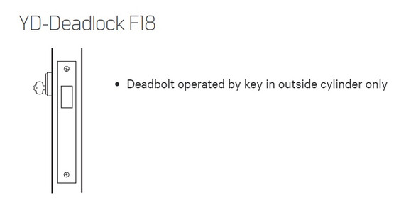 BEST 45H7YD Grade 1 Deadlock Mortise Lock