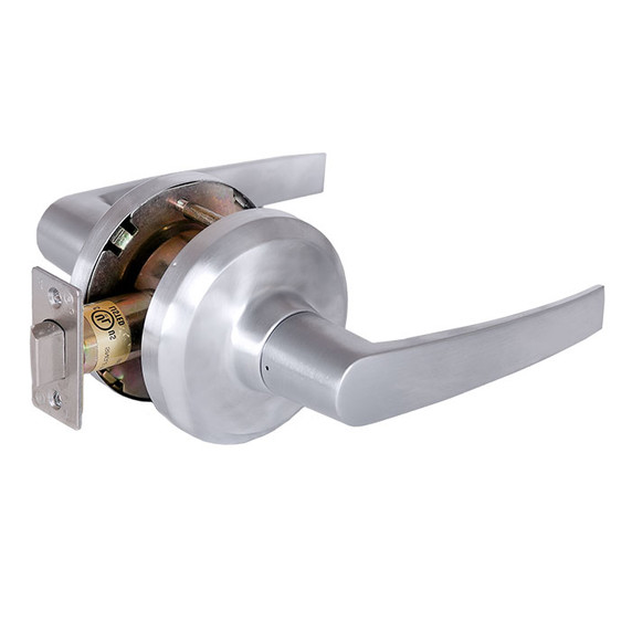 Stanley QCL130 A 626 Heavy Duty Passage Cylindrical Lock, Slate Lever, Satin Chrome Finish