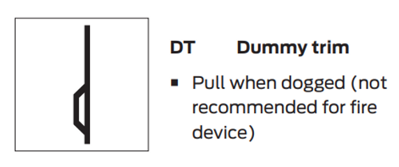 Von Duprin 210DT Grade 1 Dummy Trim for 22 Series Devices