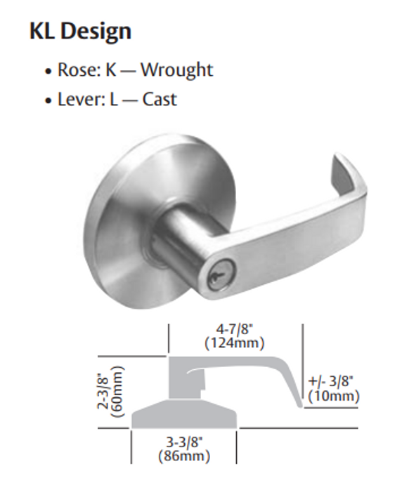 Sargent 28-65G37 KL Classroom Cylindrical Lever Lock