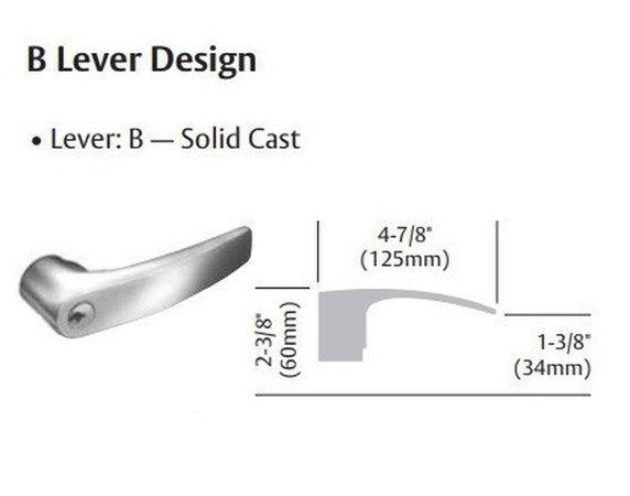 Sargent 2870-65G05 KB Entrance or Office Cylindrical Lever Lock, Accepts Small Format IC Core (SFIC)