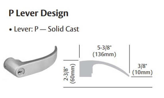 Sargent 2860-65G04 KP Storeroom or Closet Cylindrical Lever Lock, Accepts Large Format IC Core (LFIC)