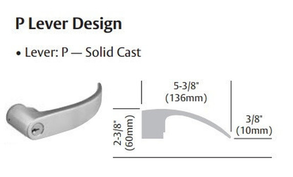 Sargent 2870-65G37 KP Classroom Cylindrical Lever Lock, Accepts Small Format IC Core (SFIC)