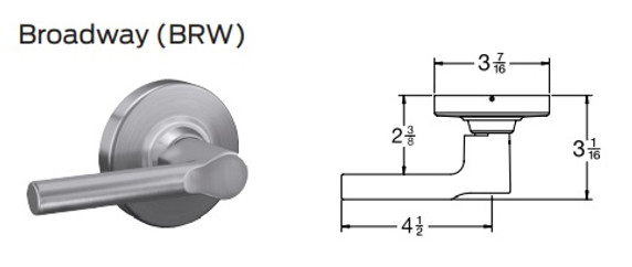 Schlage ALX172 BRW Grade 2 Double Dummy Lever Lock