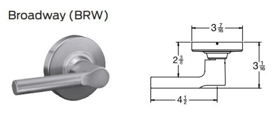 Schlage ALX70P BRW Grade 2 Classroom Lever Lock, 6-Pin Conventional C Keyway (Keyed 5)