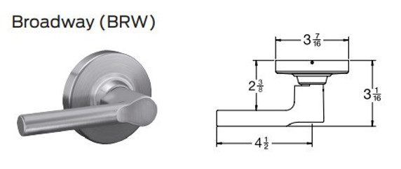 Schlage ALX80B BRW Grade 2 Storeroom Lever Lock, Accepts Small Format IC Core (SFIC)