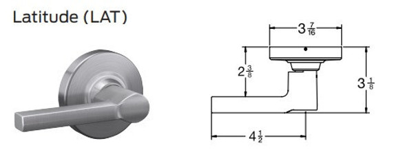 Schlage ALX50B LAT Grade 2 Entrance/Office Lever Lock, Accepts Small Format IC Core (SFIC)