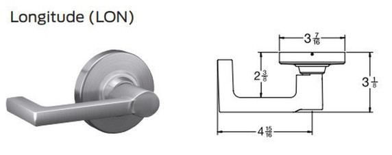 Schlage ALX70P LON Grade 2 Classroom Lever Lock, 6-Pin Conventional C Keyway (Keyed 5)