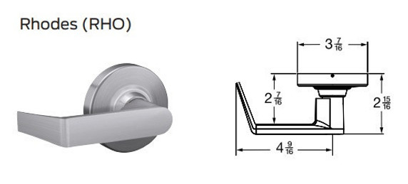 Schlage ALX70J RHO Grade 2 Classroom Lever Lock, Accepts FSIC Full Size Interchangeable Core