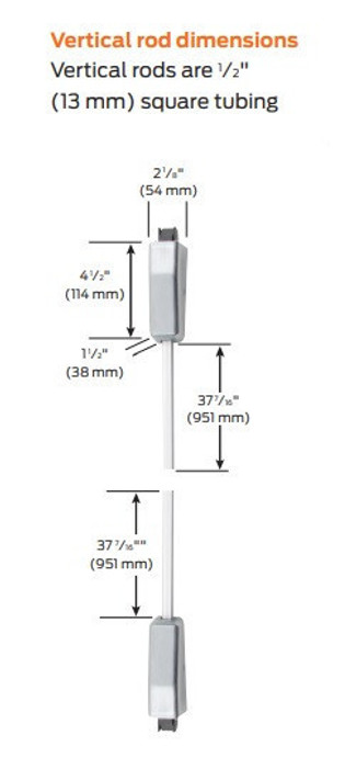 Von Duprin 2227K-F Fire Rated Surface Vertical Rod Exit Device, With 210K Knob