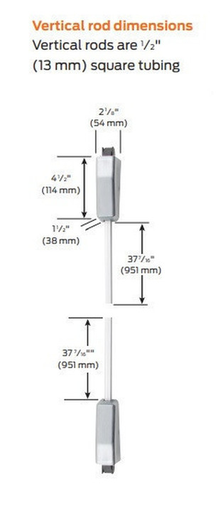 Von Duprin 2227TP-F Fire Rated Surface Vertical Rod Exit Device, With 230TP Thumbpiece