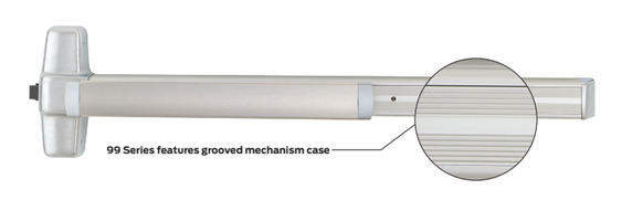 Von Duprin 9927EO-F Fire Rated Surface Vertical Rod Device, Grooved Case