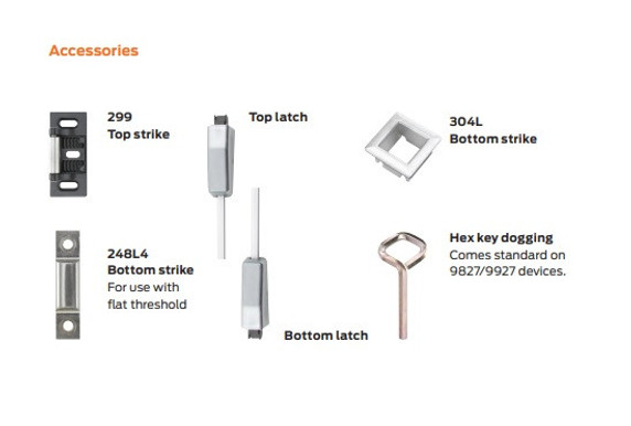 Von Duprin CD9927EO Surface Vertical Rod Exit Bar, Grooved Case