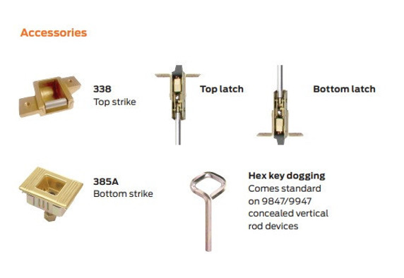 Von Duprin RX9847EO Concealed Vertical Rod Device, Request to Exit