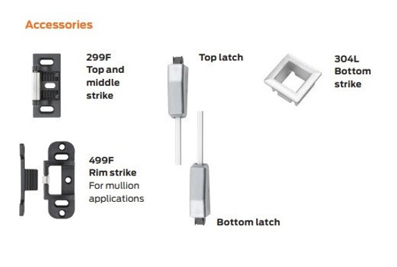 Von Duprin QEL9857EO-F Three-Point Latching Panic Device, Quiet Electric Latch