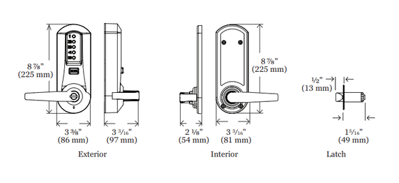Kaba Simplex 5021MWL Pushbutton Lever Lock, Accepts Medeco LFIC