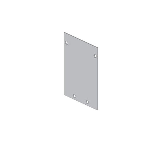 LCN 9550-334-2 628 End Dress Plate, Satin Aluminum Clear Anodized Finish