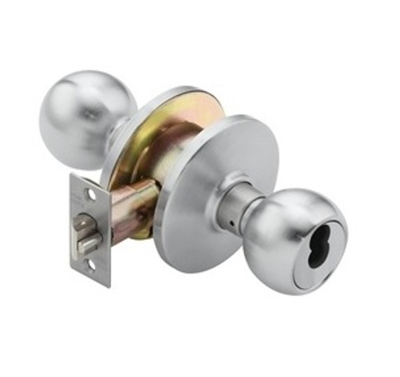 BEST 6K37AB4DS3626 Entrance Cylindrical Knob Lock, Satin Chrome