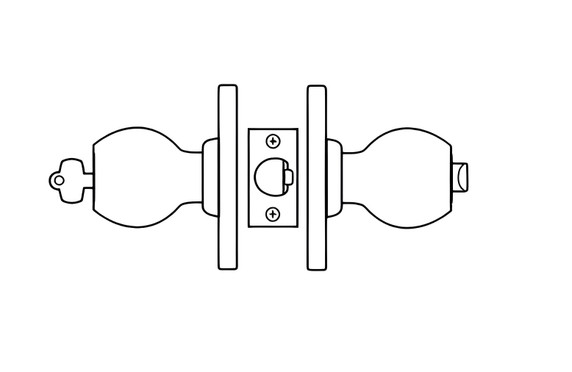 BEST 8K37AB4ES3 Grade 1 Entrance Cylindrical Knob Lock