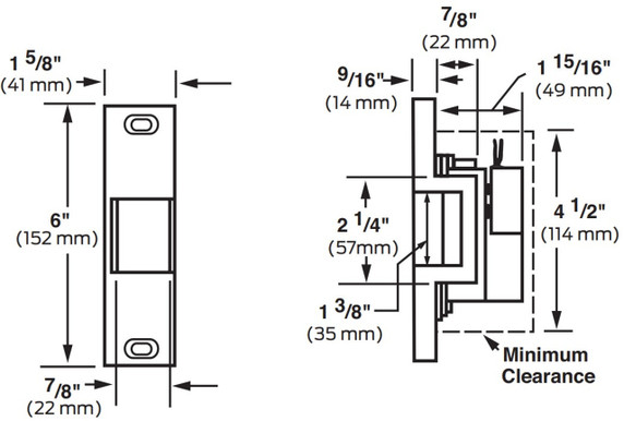 Von Duprin 6113 Electric Strike, for Rim Exit Devices