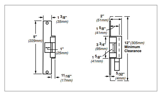 Von Duprin 6224 Electric Strike, for Cylindrical or Mortise Locks