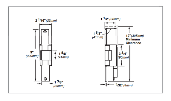 Von Duprin 6225 Electric Strike, for Cylindrical or Mortise Locks