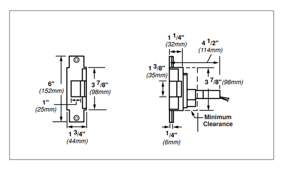 Von Duprin 6223 12V Electric Strike, for Cylindrical or Mortise Locks