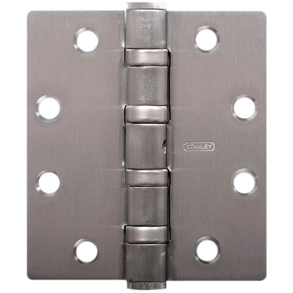 Stanley FBB168NRP 4-1/2X4 26D Heavy Weight Five Knuckle Ball Bearing Hinge, Satin Chrome Finish