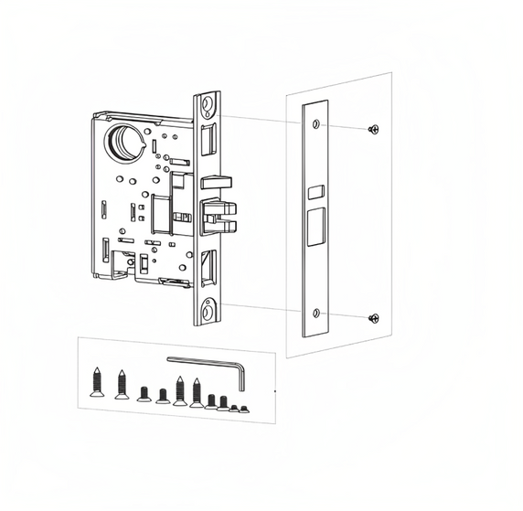 PHI EM303F FSE 630 Electrified Mortise Lock Body, 03 Function, Fire Rated, Fail Secure, Satin Stainless Steel Finish